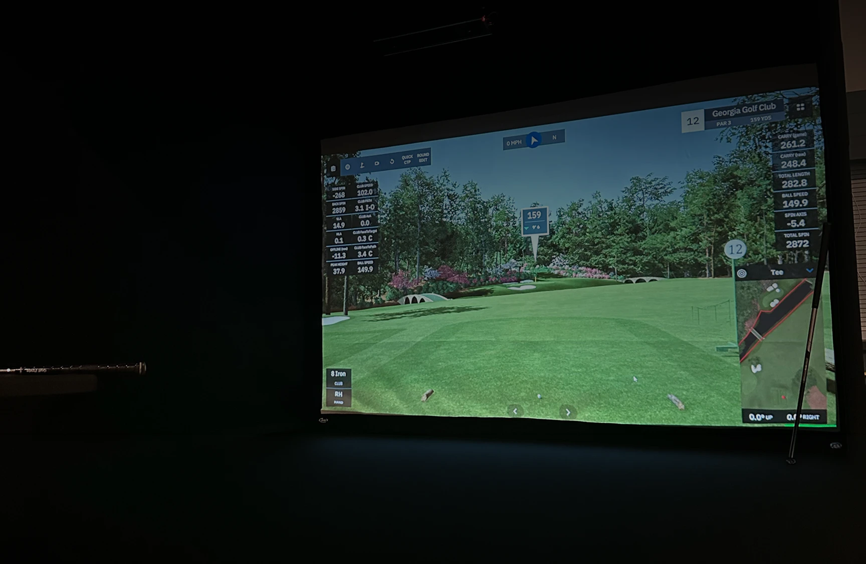 Launch monitors and simulator hardware set up in the Holland showroom